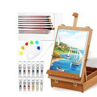 Без бренда «Набор подарочный «Две картинки» 27 предметов: этюдник 35 см из бука, краски акрил 12x12 мл, 2 холста 22x30 на мдф, 10 кистей, мастихин, палитра» в Екатеринбурге в интернет-магазине в Екатеринбурге Без бренда «Набор подарочный «Две картинки» 27 предметов: этюдник 35 см из бука, краски акрил 12x12 мл, 2 холста 22x30 на мдф, 10 кистей, мастихин, палитра» в Екатеринбурге