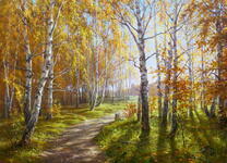 Солнечный день в березовой роще