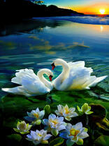 Без бренда «Пара белых лебедей на воде» в Екатеринбурге 