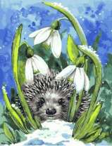 Еж под цветами