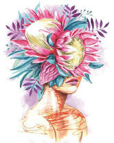 Без бренда «Портрет девушка с оригинальными цветами на голове» в Екатеринбурге 