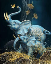 Слоны и золотые лепестки