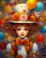 Картина по номерам «Девочка в ярком образе»