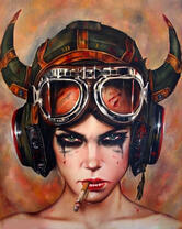 Без бренда «Девушка в шлеме с сигаретой» в Екатеринбурге в интернет-магазине в Екатеринбурге Без бренда «Девушка в шлеме с сигаретой» в Екатеринбурге