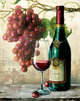 Красное вино и виноград