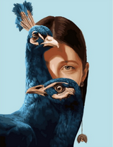 Девушка и павлины