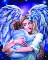 Девушка ангел и милый малыш