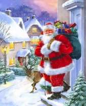 Санта Клаус разносит подарки