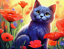 Без бренда «Серый котик и маки» в Екатеринбурге в интернет-магазине в Екатеринбурге Без бренда «Серый котик и маки» в Екатеринбурге