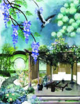 Без бренда «Сад с беседкой, цветами и птицей» в Екатеринбурге в интернет-магазине в Екатеринбурге Без бренда «Сад с беседкой, цветами и птицей» в Екатеринбурге