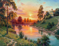 Без бренда «Вид на реку на закате» в Екатеринбурге  в интернет-магазине  в Екатеринбурге Без бренда «Вид на реку на закате» в Екатеринбурге