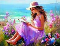 Без бренда «Девочка читает на берегу» в Екатеринбурге  в интернет-магазине  в Екатеринбурге Без бренда «Девочка читает на берегу» в Екатеринбурге